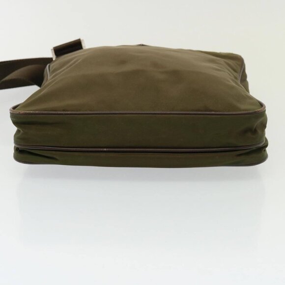 PRADA Shoulder Bag Enamel Khaki Brown Auth - Picture 5 of 16